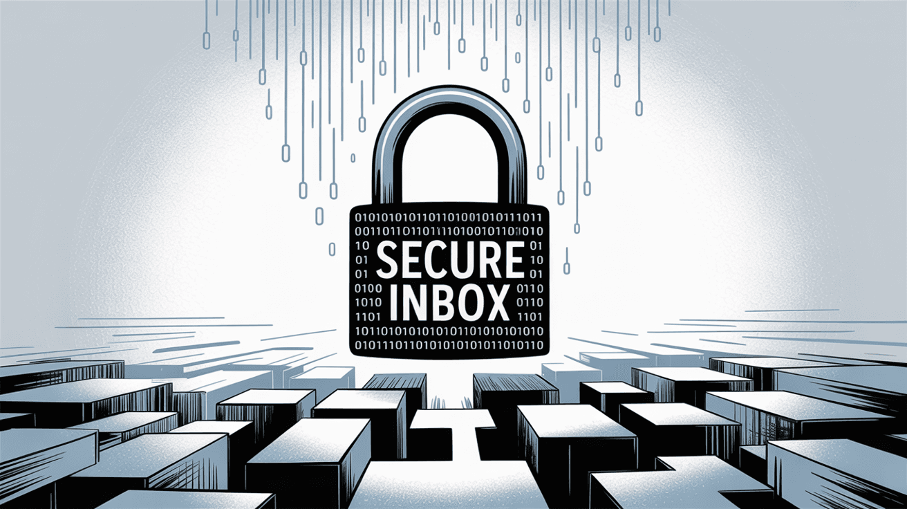 Email privacy and security concept showing secure inbox protection versus data surveillance concerns